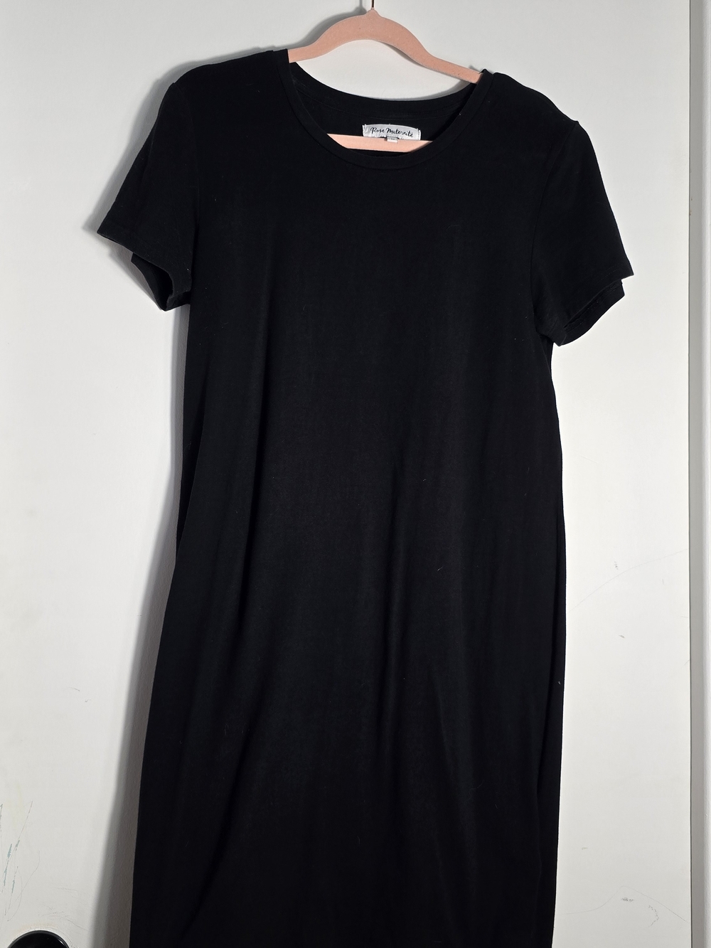 Everyday Black Short Sleeve Midi Dress by